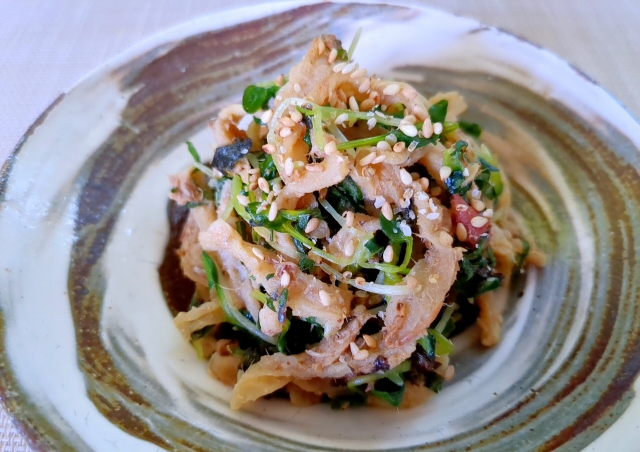 ダブル大根の鯖梅しそ和え